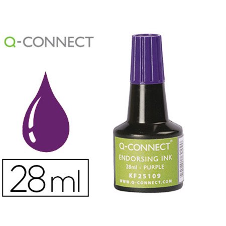 Tinta Para Almofada Q-Connect Violeta Frasco 28 Ml