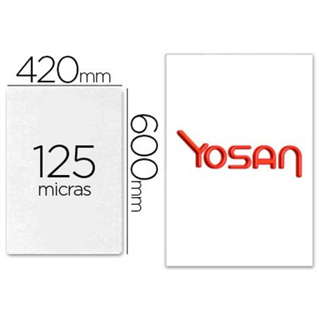 Bolsa de Plastificar Yosan Brilho 420 x 600 Mm 125 Microns Din A2 Pack de 100 Unidades