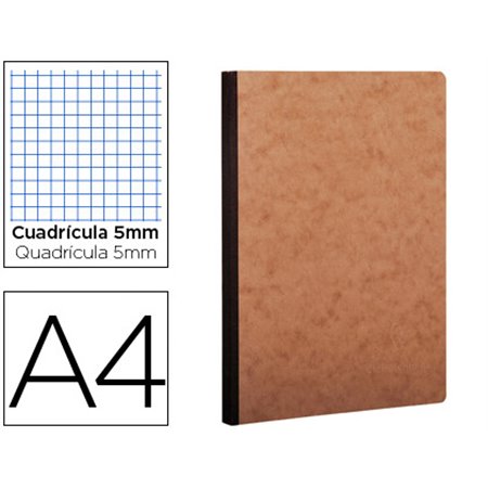 Caderno Clairefontaine Capa Cartolina Din A4 Quadriculado 5 Mm 96 Folhas Cor Kraft