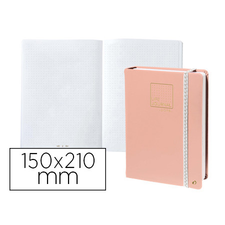 Caderno Quo Vadis Life Journal Infinite Dots Pontos 15X21 Cm 224 Folhas Capa Rosa