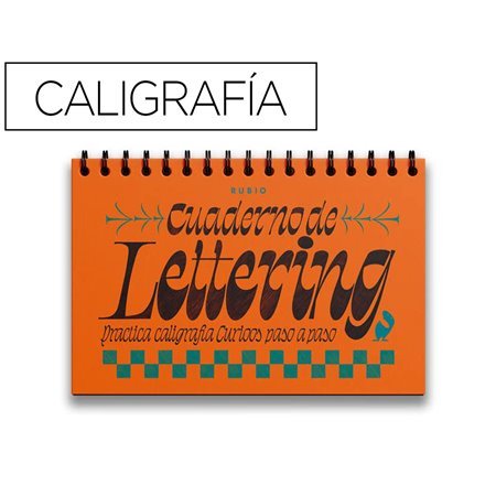 Caderno Rubio Lettering Caligrafia Pratica Curioos Passo A Passo Encadernacao Espiral Capa Dura 212 Paginas 304X204 Mm