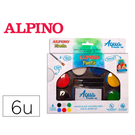 Paleta Maquilhagem Alpino Aguarelavel Pro 6 Cores Sortidas