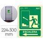 Pictograma Archivo 2000 Saida Emergencia Escada Subir Esquerda Pvc Verde Luminiscente 224X300 Mm