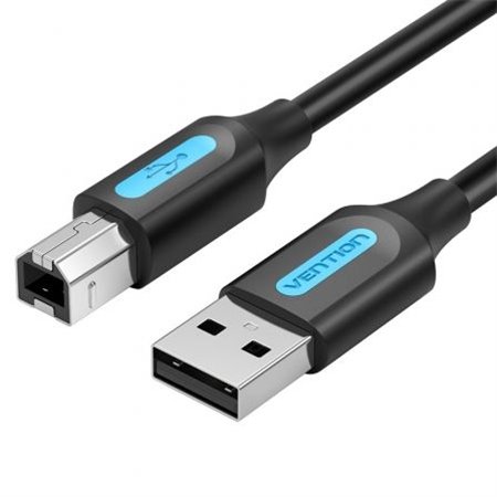Cabo USB 2.0 Impressora Vention COQBH/ USB Tipo-B Macho - USB Macho/ 480Mbps/ 2m/ Preto