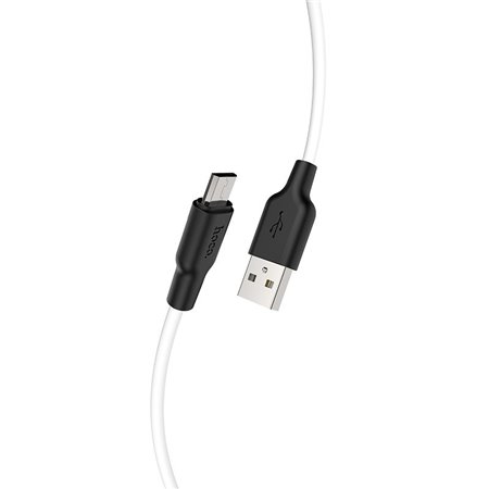 Cabo de Carregamento em Silicone USB-A / Micro USB, Hoco X21 - Preto / Branco