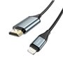 Cabo Adaptador Conversor Lightning para HDMI, Full HD 1080p, Hoco UA15 - Cinzento