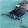 Adaptador Lightning para Jack 3.5mm, com Porta Lightning para Carregamento, Hoco LS32 - Azul