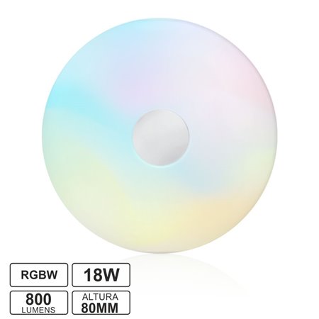 Painel Led Redondo Aplique 18W 340Mm 1300Lm Rgbw