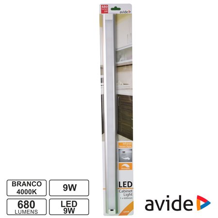 Armadura Led C/ Sensor 9W 0.60Mm 4000K 680Lm Avide