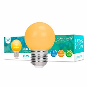 Conjunto 5 Lâmpadas E27 2W10W 230V Led Amarelo