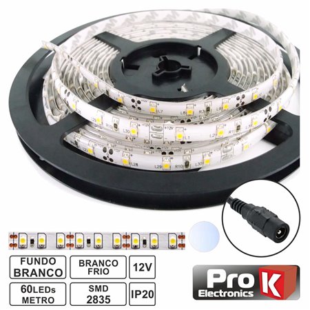 Fita 300 Leds 2835 Branco Frio 12V 5M Prok