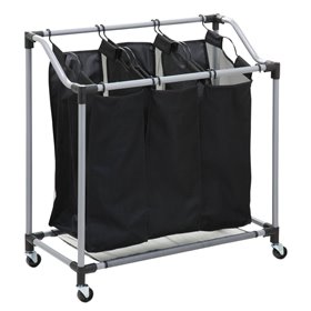 Carro C/ Rodas Para Roupa 3 Divisões