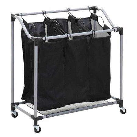 Carro C/ Rodas Para Roupa 3 Divisões