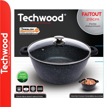 Panela Ø28Cm Inox C/ Tampa Vidro Ménage Techwood