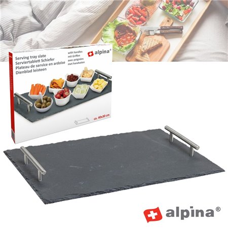 Bandeja P/ Aperitivos Em Ardósia 30X40Cm Alpina