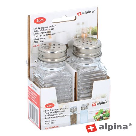 Conjunto 2 Frascos P/ Especiarias 4X4X9Cm Alpina