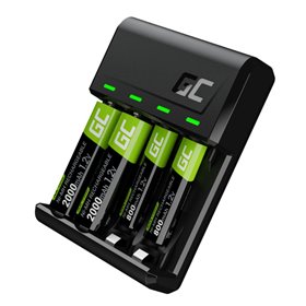 Carregador Pilhas Aa/Aaa C/ 2X Aa / 2X Aaa 800Mah Green Cell