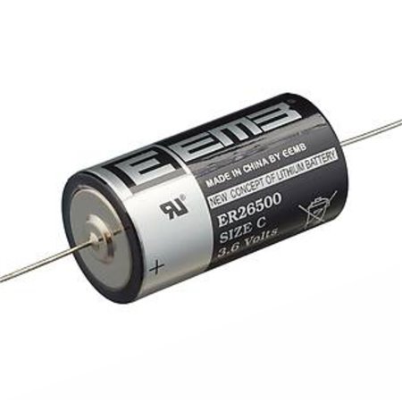 Pilha Li-Socl2 Lr14/C Er26500 Terminais C/ Fios 3.6V 9000Ma