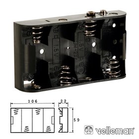 Suporte P/ 4 Pilhas C C/ Terminais Snap Velleman