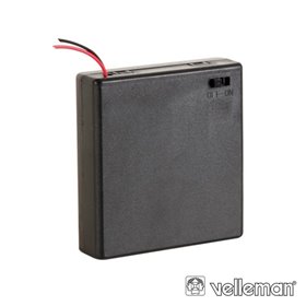 Suporte P/ 4 Pilhas Aa C/ Fios E Interruptor