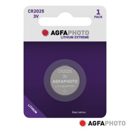 Pilha Lithium Botão Cr2025 3V 1X Blister Agfaphoto