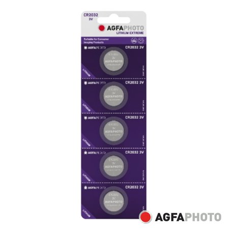 Pilha Lithium Botão Cr2032 3V 5X Blister Agfaphoto