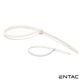 Conjunto 50 Braçadeiras Nylon 4.8X300Mm Branco Entac