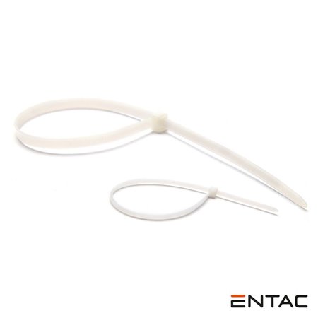 Conjunto 50 Braçadeiras Nylon 4.8X300Mm Branco Entac