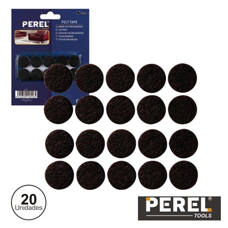 Autocolantes Feltro Redondos 20Mm 20X Perel