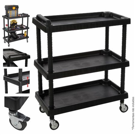 Carrinho P/ Ferramentas C/ 3 Tabuleiros 75X37.5X92Cm Perel