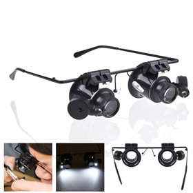 Óculos C/ Lupa 20X E 2 Leds Brancos