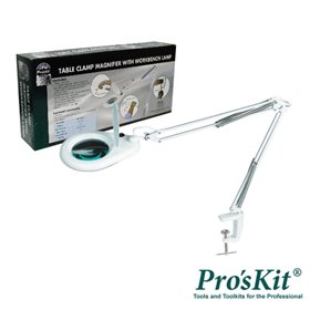 Candeeiro C/ Lupa Bancada 5 Dioptrias 22W Proskit