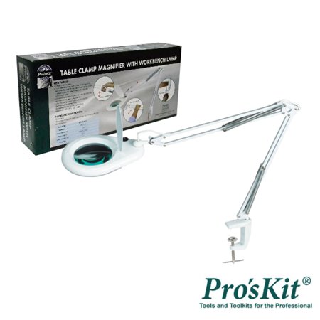 Candeeiro C/ Lupa Bancada 5 Dioptrias 22W Proskit