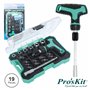 Conjunto De Chave Roquete C/ Bits E Extensor 19X Proskit