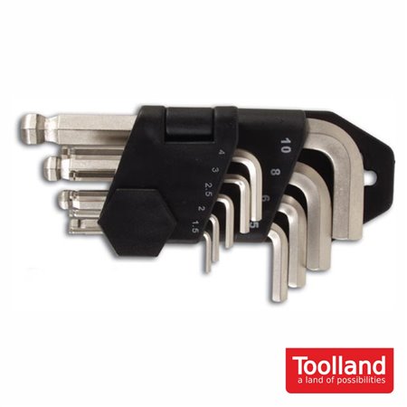 Conjunto 9 Chaves Sextavadas C/ Ball Point Toolland