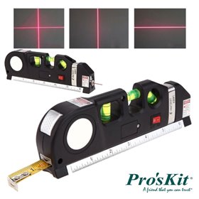 Fita Métrica 2.5M C/ Nível Bolha E Laser Nivelador Proskit