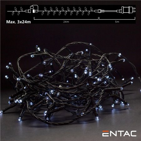 Grinalda 240 Leds 6400K 24M C/ Alimentador Entac