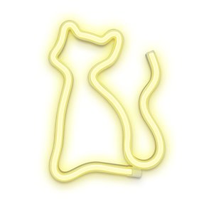 Luz Led Neon Em Forma De Gato