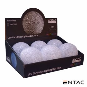 Expositor C/ 6 Bolas Decorativas Led Multicor A Pilhas Entac