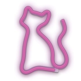 Luz Led Neon Em Forma De Gato