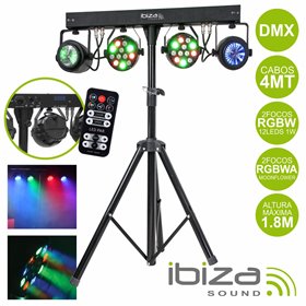 Suporte C/ 2 Projetores Par + 2 Moonflower Dmx Ibiza