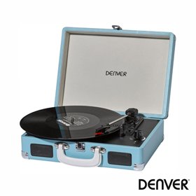 Gira-Discos 33/45/78Rpm Vintage 2X1W Preto Azul