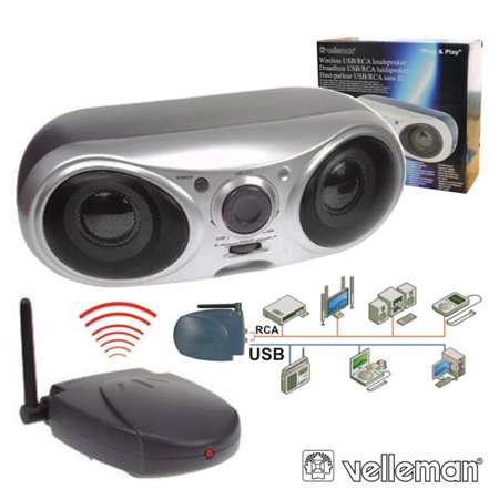 Coluna S/Fios P/ Pc E Mp3 Usb/Rca 2X2Wmáx Velleman