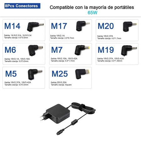 Carregador Universal de Parede Ultra Portable 65W 8Tips