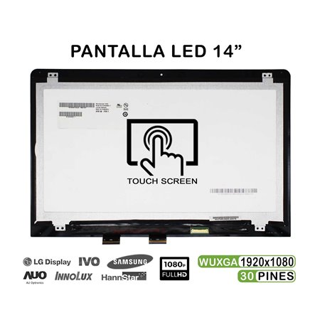 Ecrã LED + Tátil de 14" para Portatil HP Pavilion X360 14-Ba009Ns