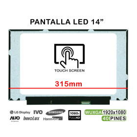 Ecrã LED Tátil de 14" para Portatil B140Hak03.2 40 Pines