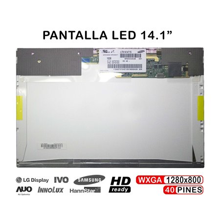 Ecrã LED de 14.1" para Portatil B141Ew05 V.4 LTN141At15-001 LP141Wx5-Tlp3 40 Pines