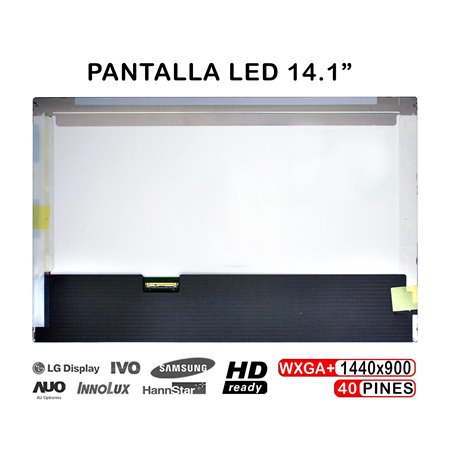 Ecrã LED de 14.1" para Portatil B141Pw04 LTN141Bt09 LP141Wp3-Tla1