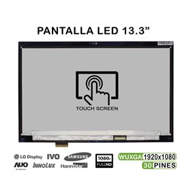 Ecrã com Vidro de 13.3" para Portatil Lenovo ThinkPad X380 Yoga 20Lh FHD 02Da168