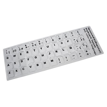 Etiqueta para Transformar-Se em Teclado em Espanhol / Castellano Prata com Letras em Preto